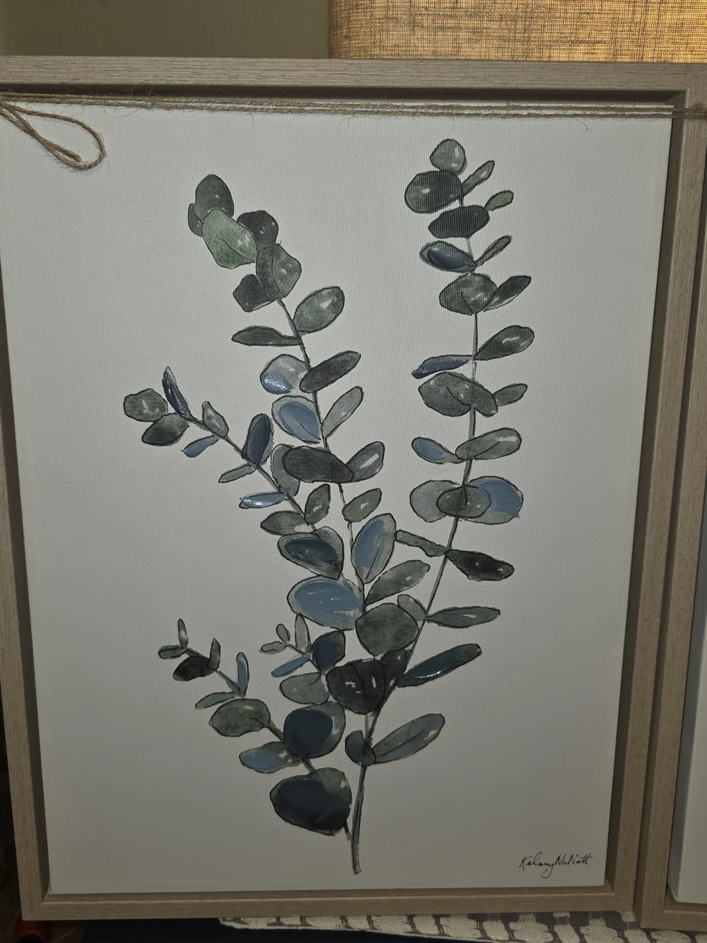 Kirklands Botanical Eucalyptus Prints in Green and Blue